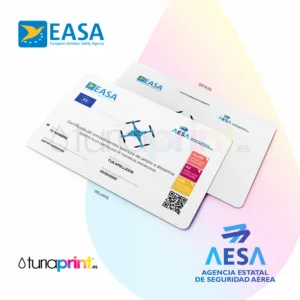 Tarjetas de PVC AESA Piloto Drones A1/A3 - A2 - STS