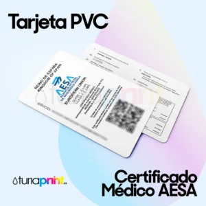 Tarjetas de PVC Certificado Médico AESA