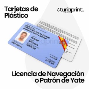 Tarjetas de PVC Licencia de Navegación - Patrón de Yate